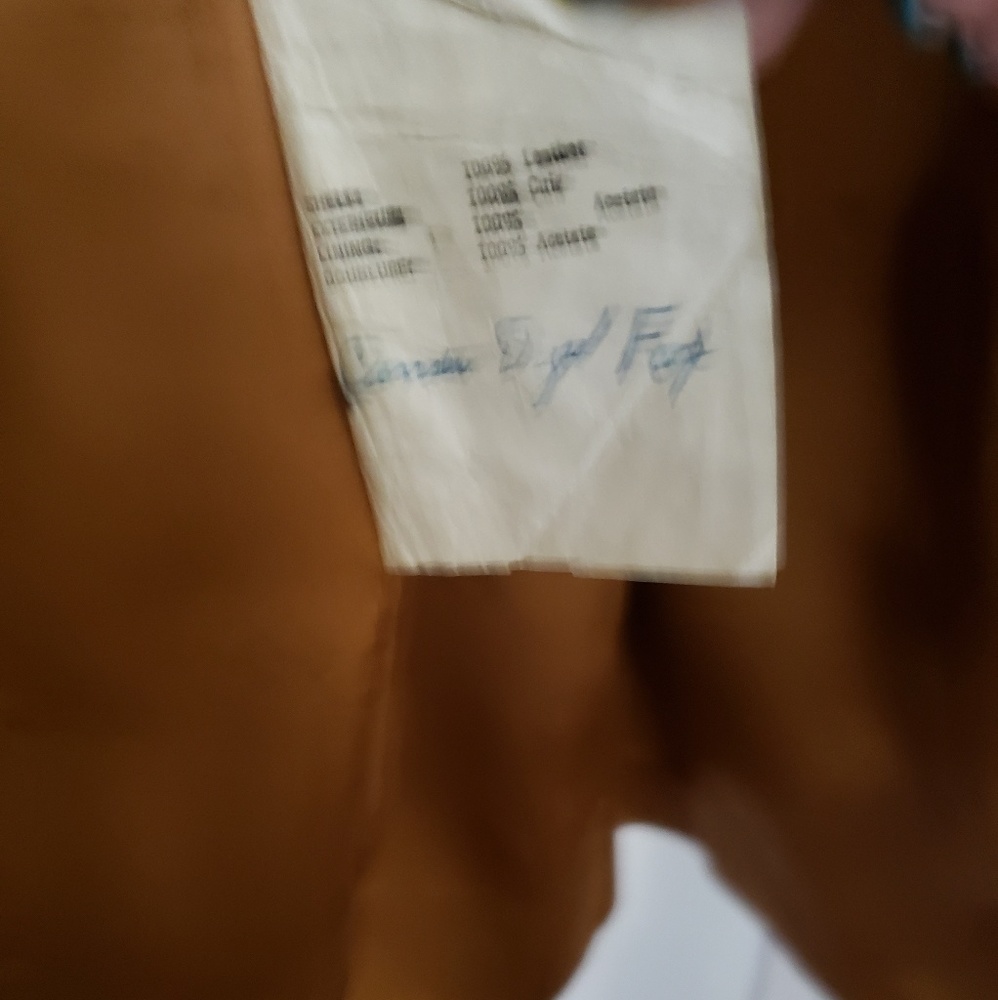 Vintage Cognac Suede Double-Breasted Coat - Picture 5 of 6
